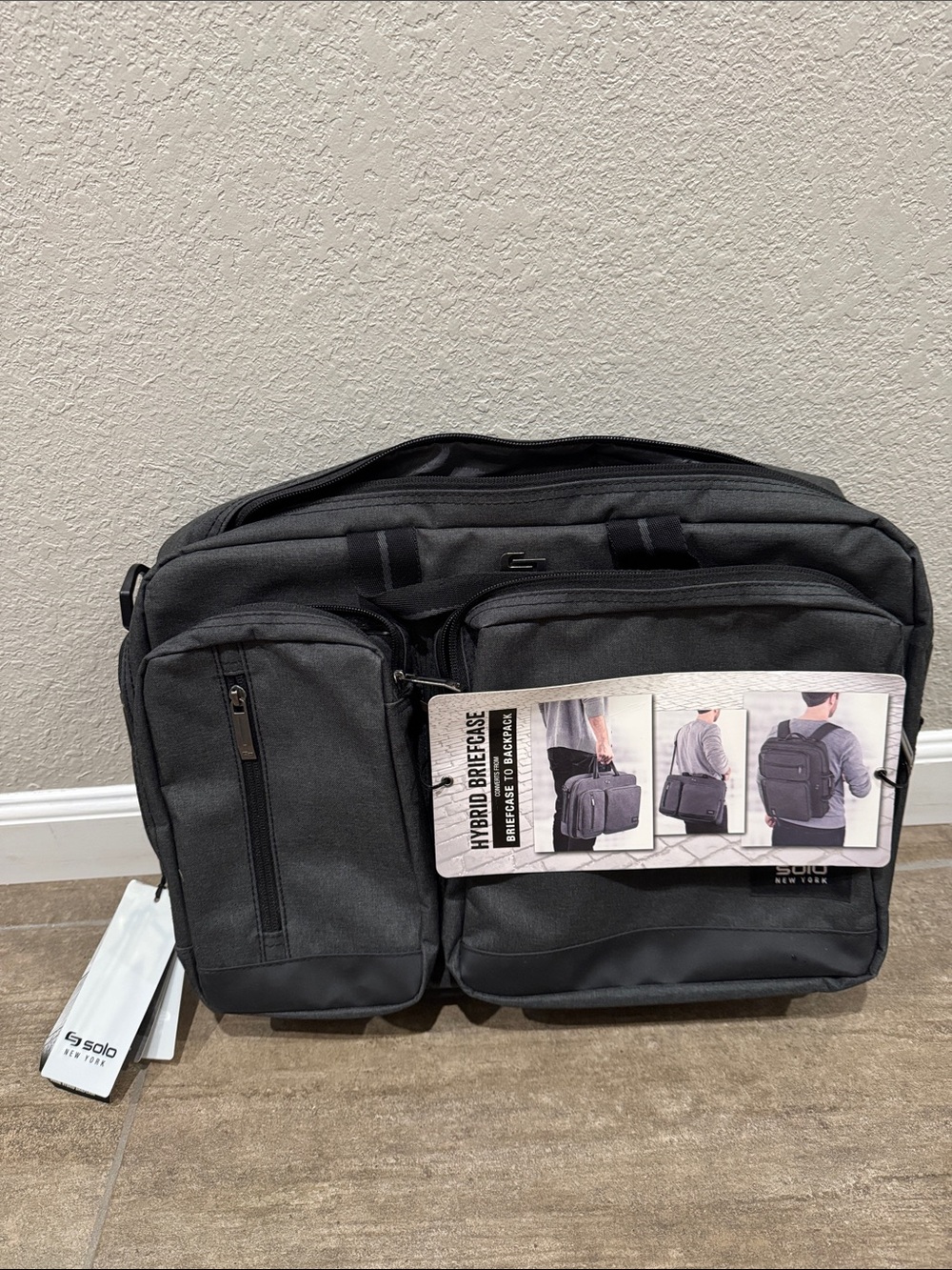 solo Hybrid Briefcase Backpack - Charcoal Black